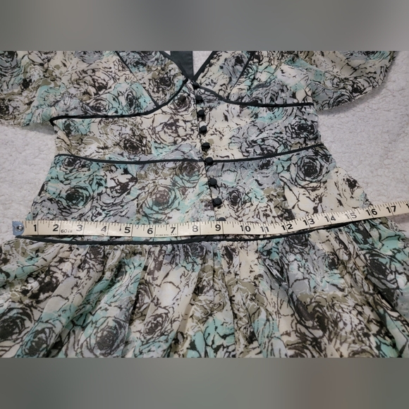 Free People NWOT Perfect Dream floral Mini Dress. Cut out back deep V neck Fit & - Picture 11 of 14